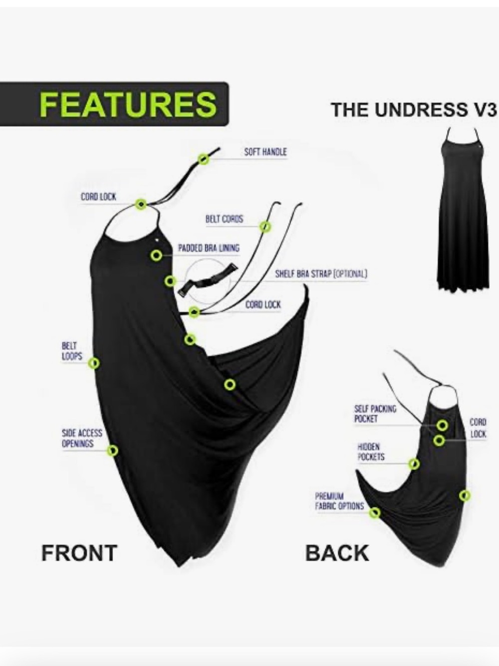 The Undress V3 Black Changing Dress One Size - Picture 2 of 10
